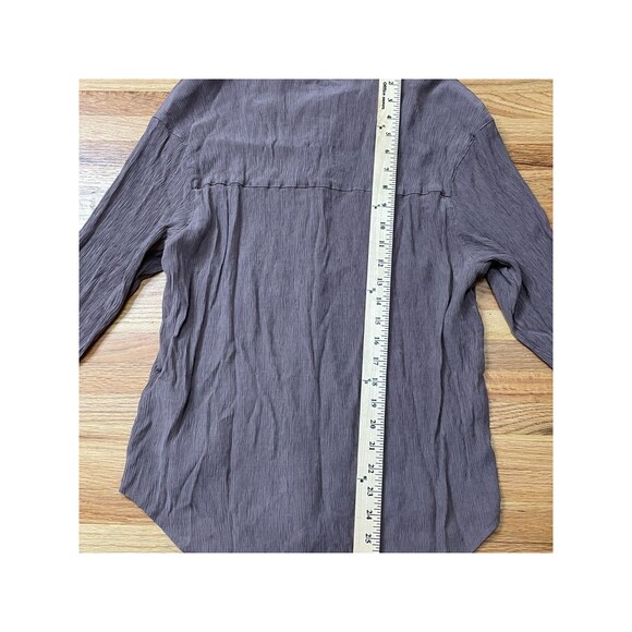 Abercrombie & Fitch Women's Shirt Button-Up Oversized Crinkle Textured S Brown - Picture 3 of 9